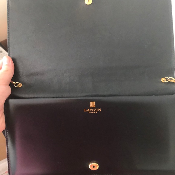 AUTHENTIC LANVIN EMBOSSED LEATHER QUILTED SHOULDER - Picture 6 of 8